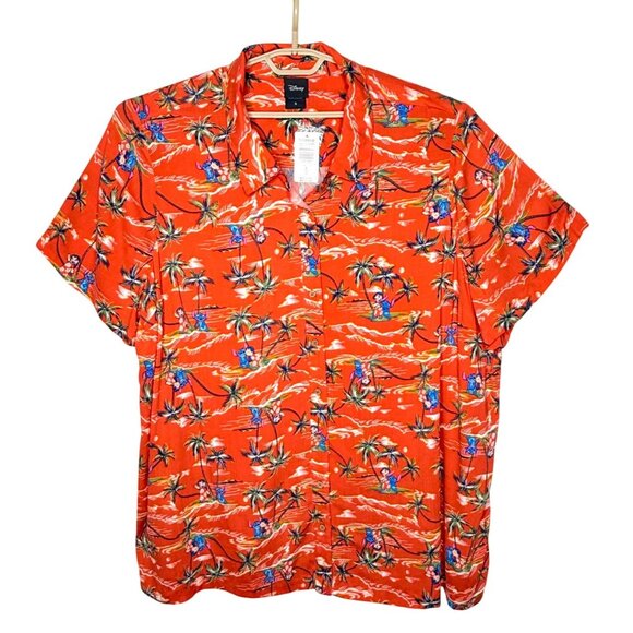 Disney Torrid Lilo & Stitch Tiki Hawaiian Button Down Shirt 5X - NWT - Picture 2 of 11